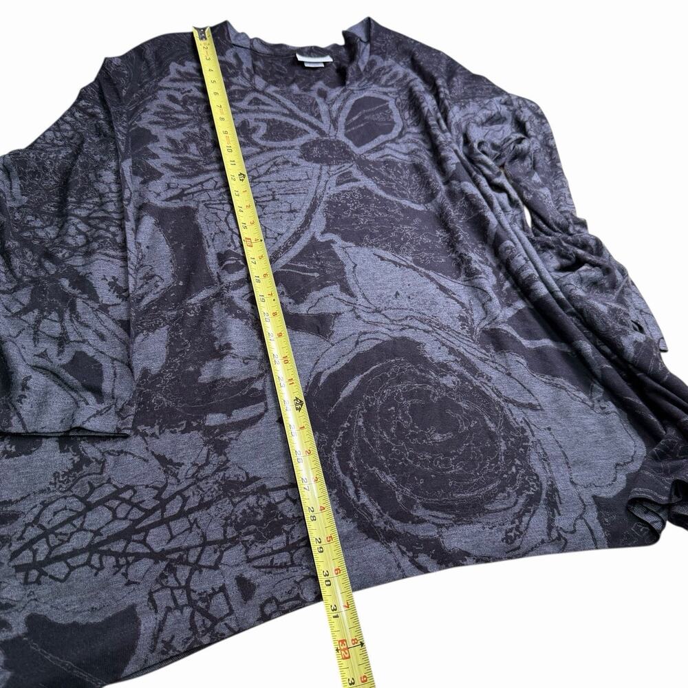 Soft Surroundings Renaissance Tunic Top Gray Floral Lagenlook Hanky Hem 2XL XXL - Picture 6 of 9